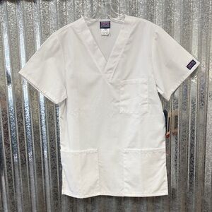Cherokee Unisex White V-Neck Scrub Shirt